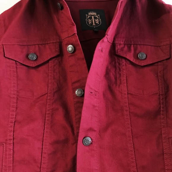 New Talbots Red Denim Jacket- Large- 96% Cotton - Picture 2 of 4